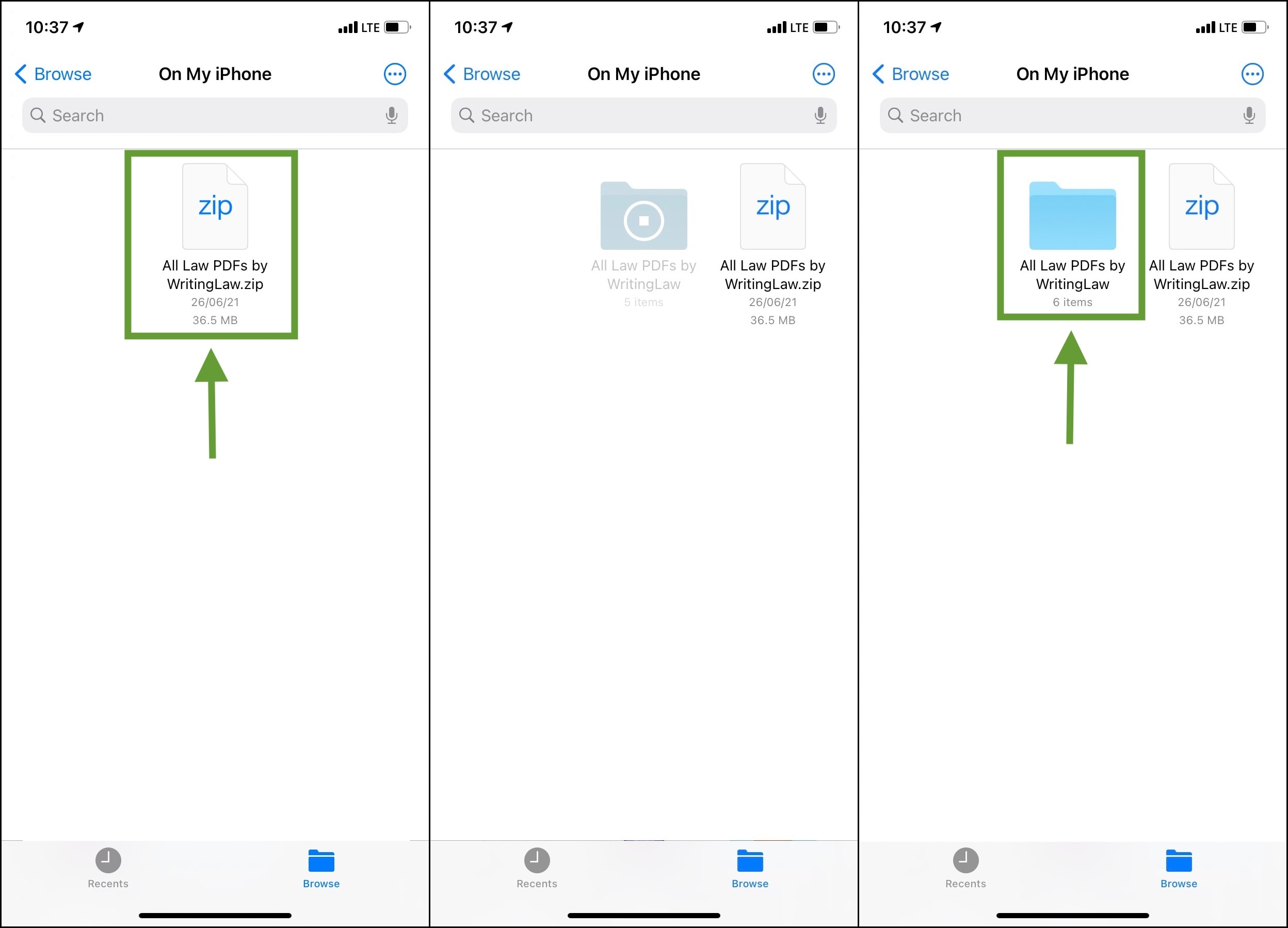 How to unzip file on iPhone Step 3