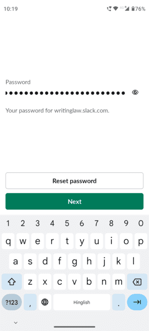 Enter Slack Password