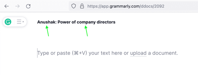 Enter name grammarly