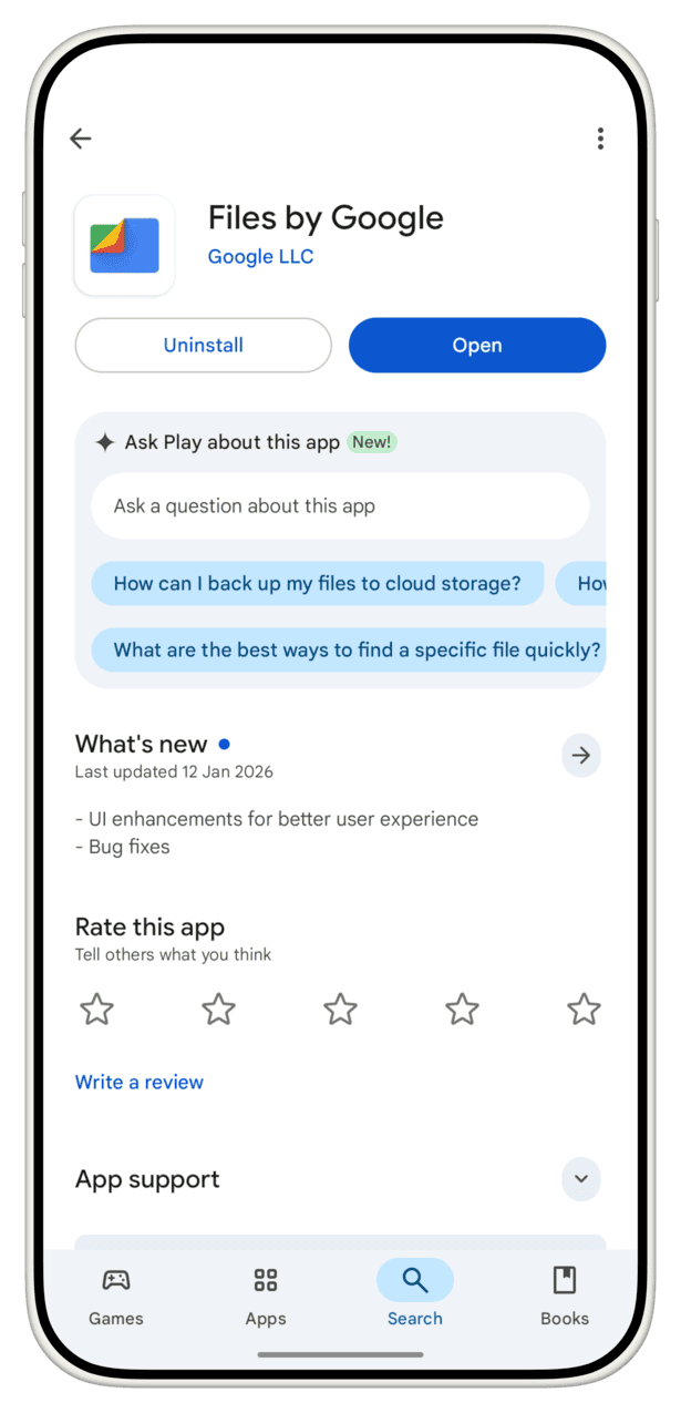 Files by Google Play Store