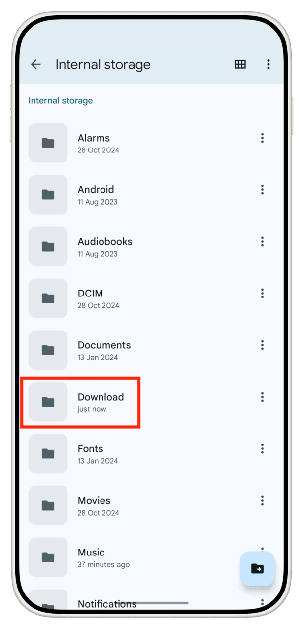 Open Downloads folder